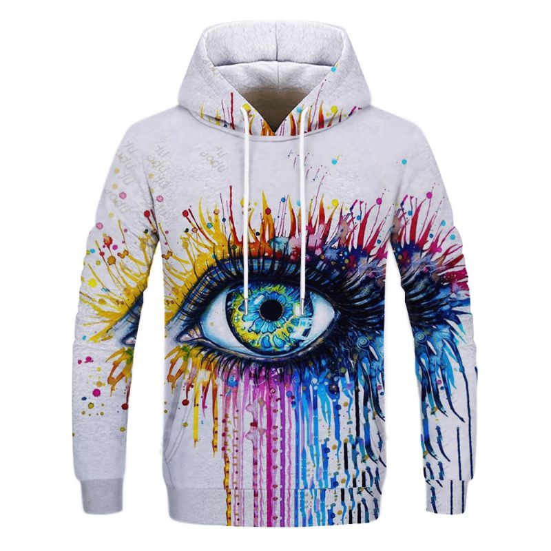 Graffiti Schilderij Print Sweatshirt Print Sport Sweatshirt Kraagloos Digital Print Sweatshirt