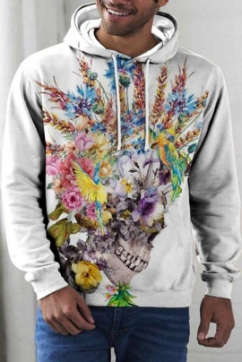 Heren Comfort Polyester Hoodie Met Losse Print