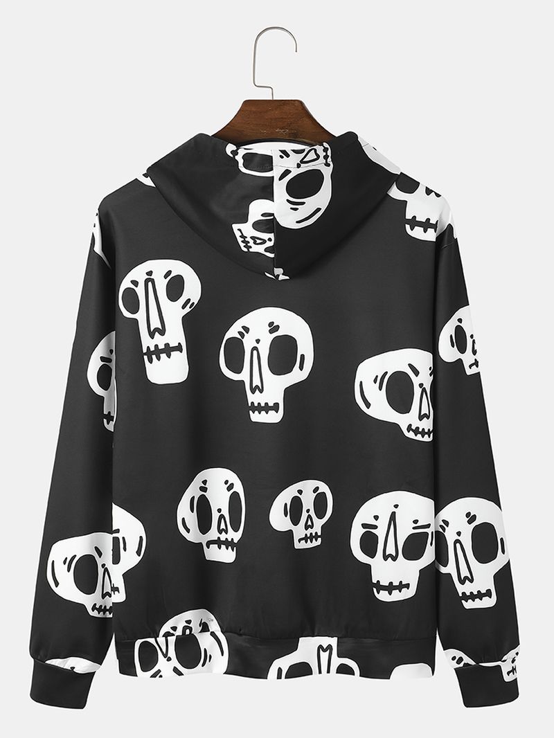 Heren Skeleton Cartoon Trekkoord Casual Hoodies