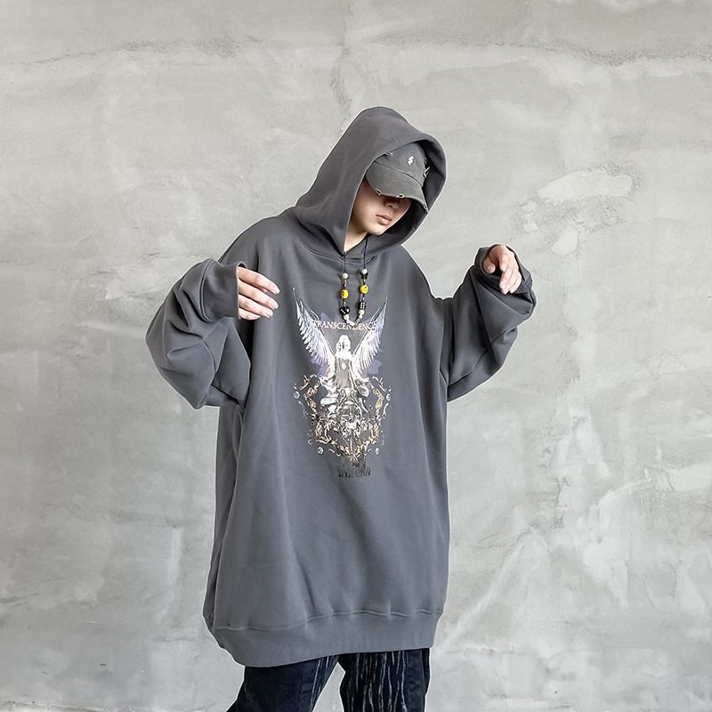 Hiphop-sweatshirt Met Engelenprint En Capuchon