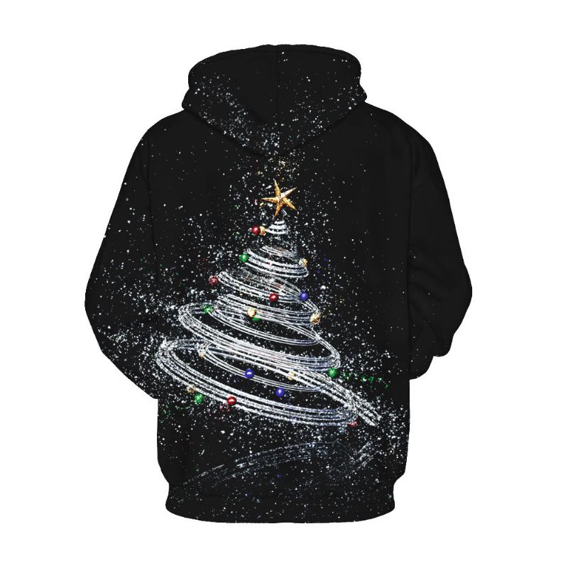 Kerst 3d Digitaal Printen Hoodie Met Lange Mouwen