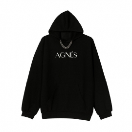 Koreaanse Stijl Losse Ketting Ontwerp Sense Wild Letter Paar Hooded Sweater