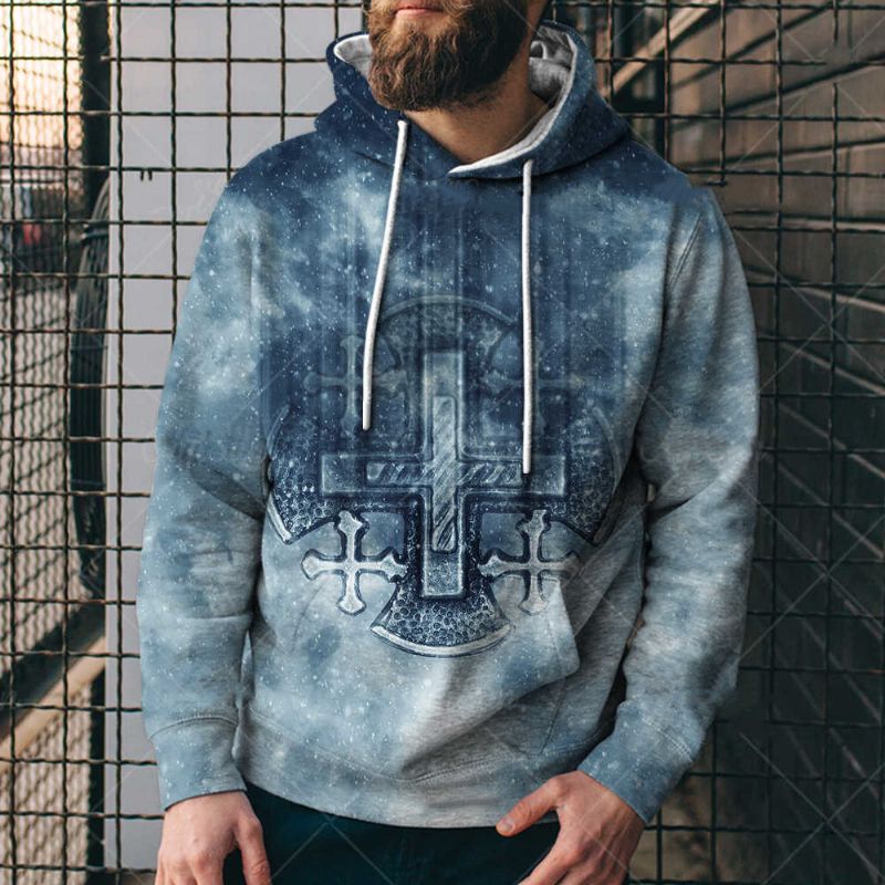 Losse Hoodie Met Print En Digitaal Bedrukt Heren