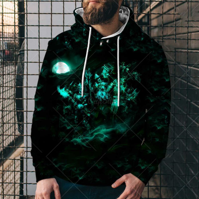 Losse Hoodie Met Print En Digitaal Bedrukt Heren