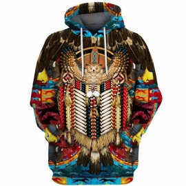 Modieus Casual Digitale Print Losvallende Hoodie