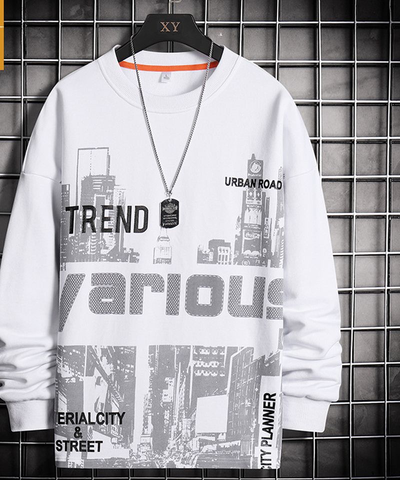 Nieuwe Hoodie Met Lange Mouwen Heren City Print Leisure