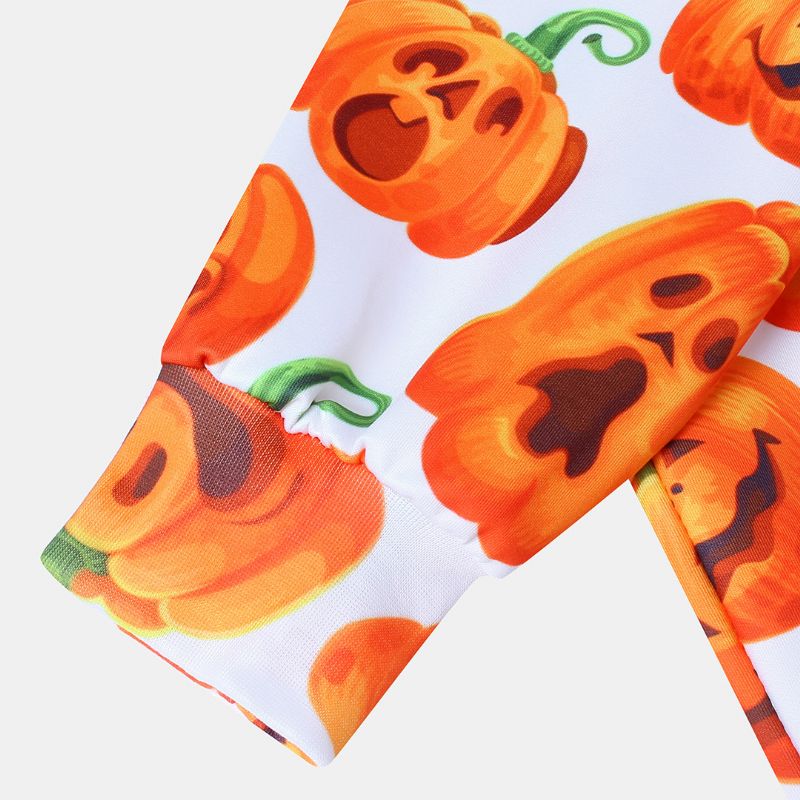 Pumpkin Monster Print Casual Sweatshirt Met Insteekzak En Capuchon