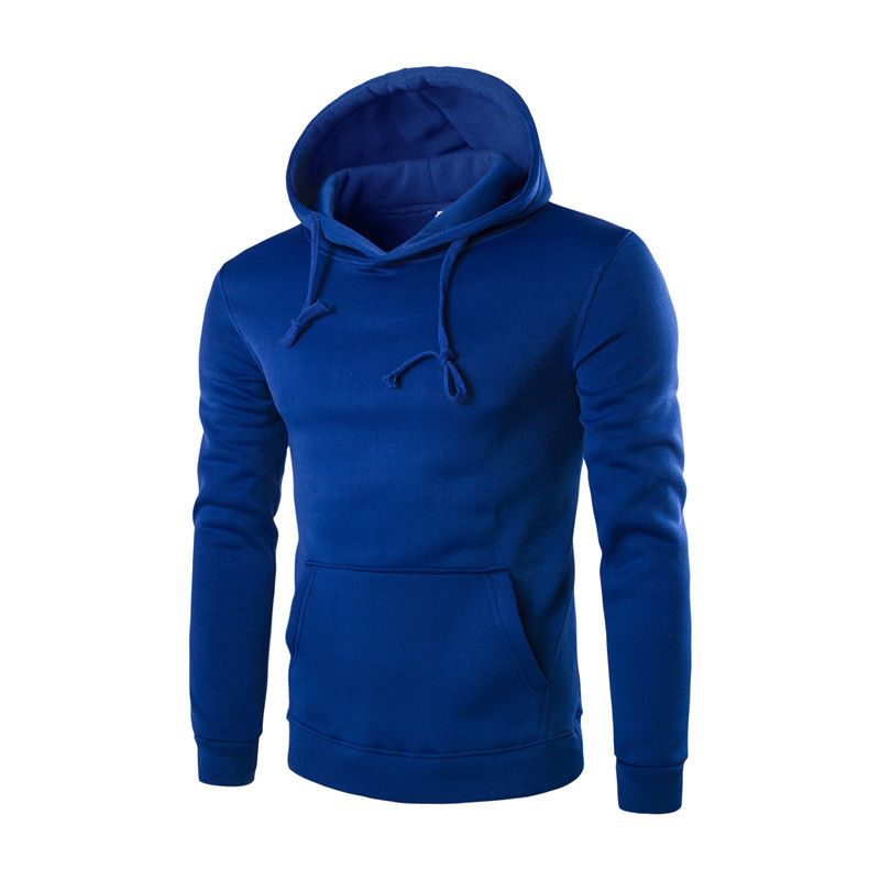 Pure Color Slim Heren Hoodie Met Lange Mouwen Casual Eenvoudige Pullover Trui