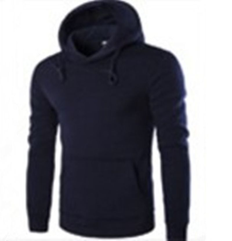 Pure Color Slim Heren Hoodie Met Lange Mouwen Casual Eenvoudige Pullover Trui