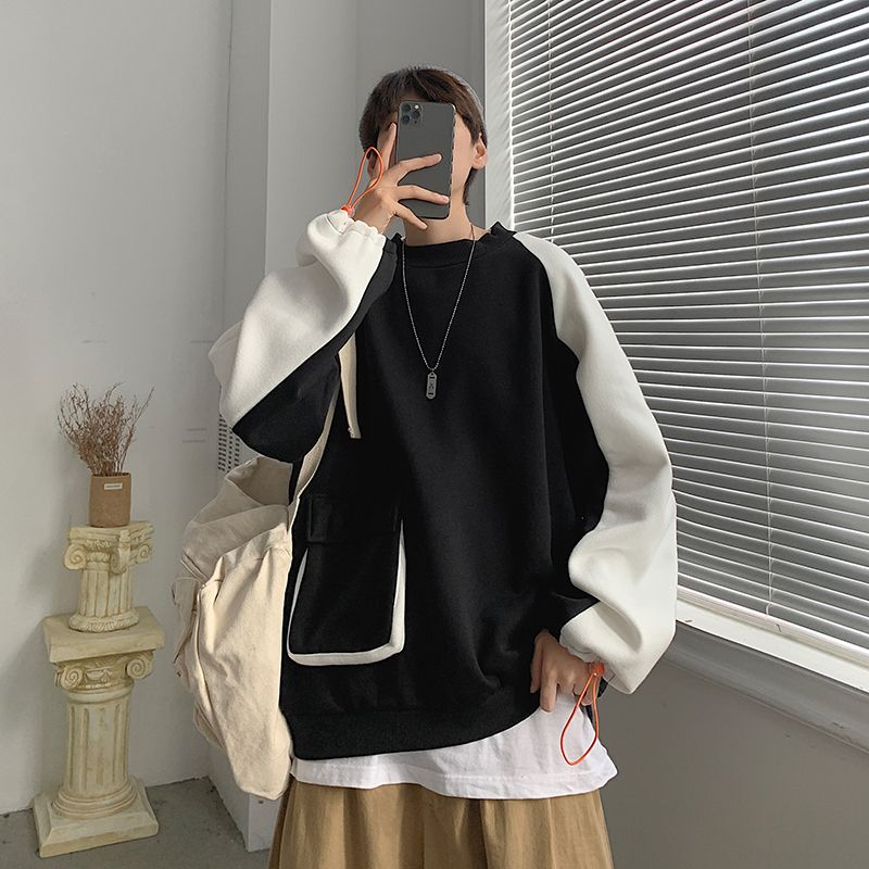 Shirt Met Het Sweatshirt Met Zak Trendy Heren Plus Kasjmier Losse Kleding Met Grote Zakken Trendy Hiphop-sportjack In Hong Kong-stijl