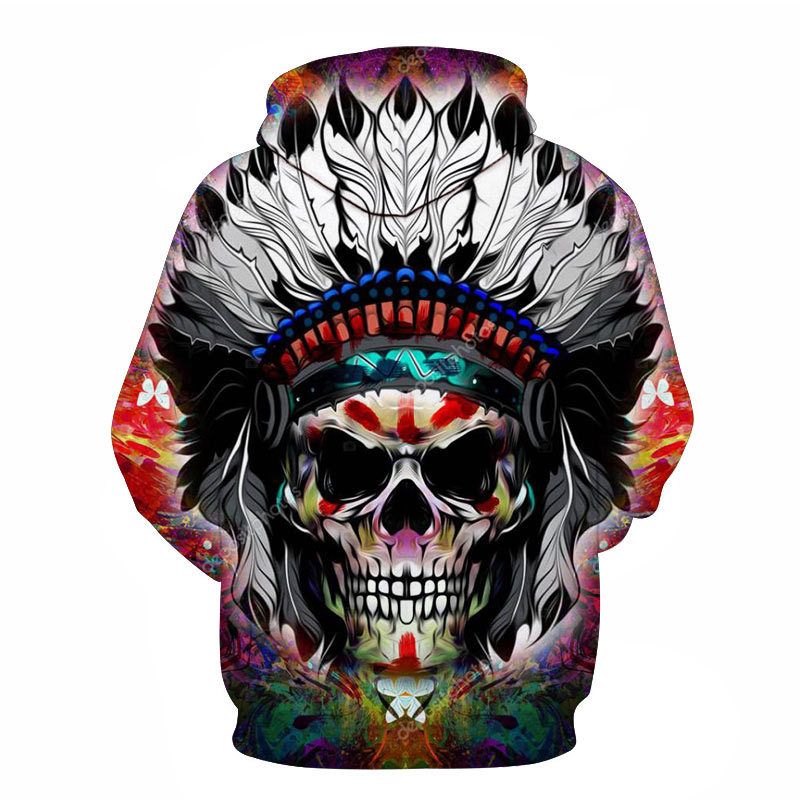 Skull 3d Printing Hooded Pocket Pullover Sweater Nanchao Hoodie Herenpersoonlijkheid Fabrikant