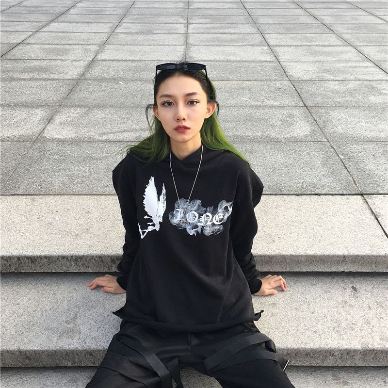 Smoke Angel Big V-hoodie Dik