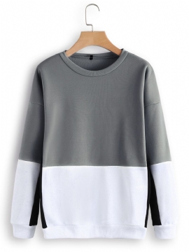 Sweatshirt Met Ronde Hals En Patchwork