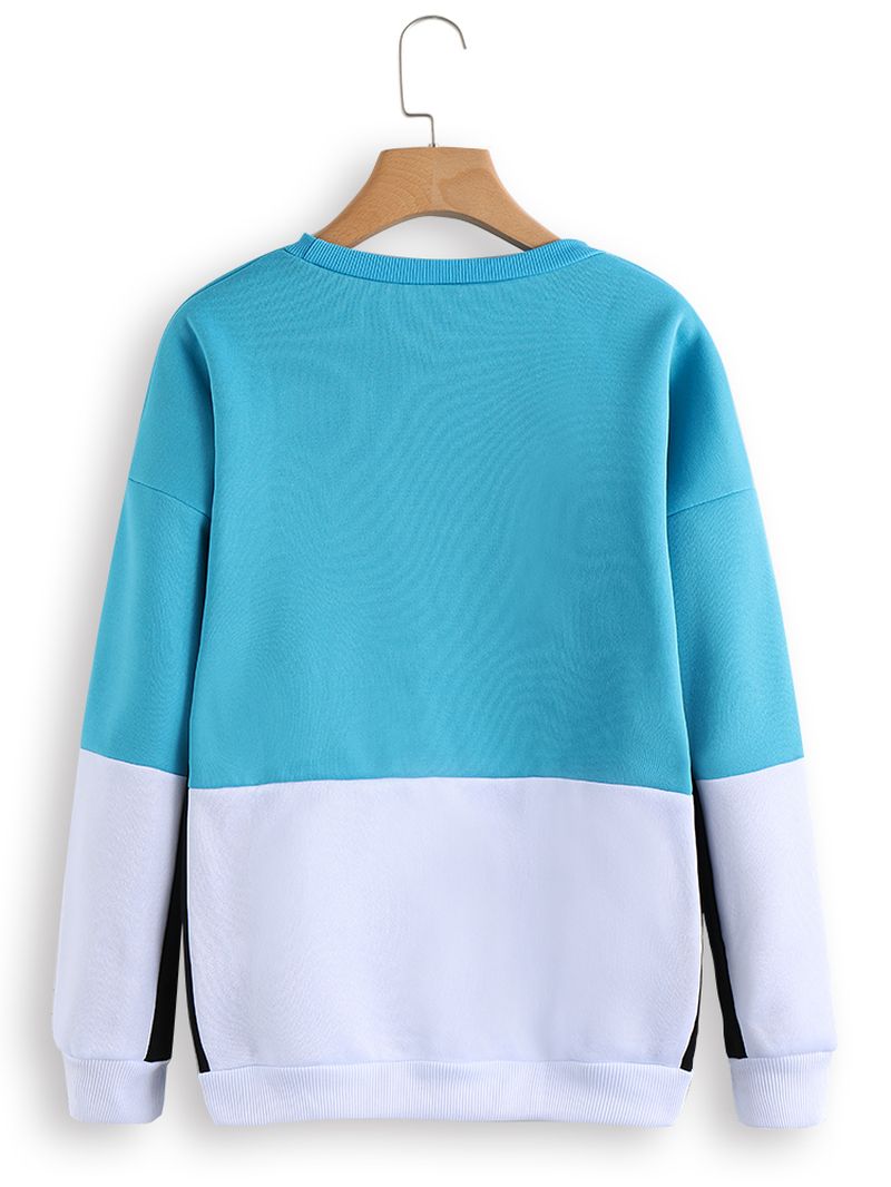 Sweatshirt Met Ronde Hals En Patchwork