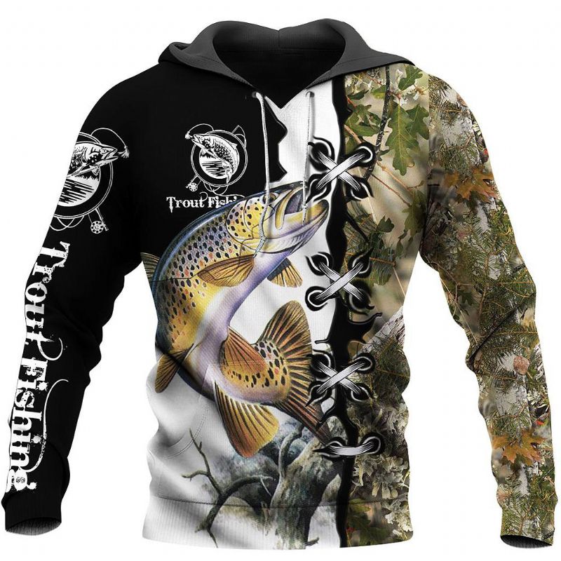 Vissen Liefhebbers Hoodie Digital Printing Outdoor Sport Losse Hoodie Met Capuchon