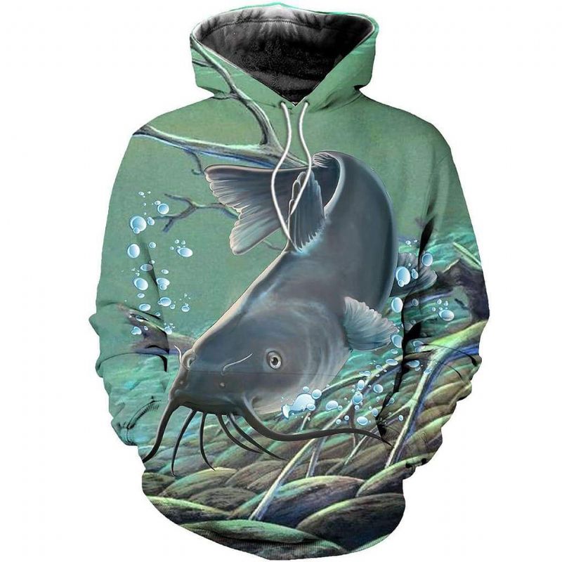 Vissen Liefhebbers Hoodie Digital Printing Outdoor Sport Losse Hoodie Met Capuchon