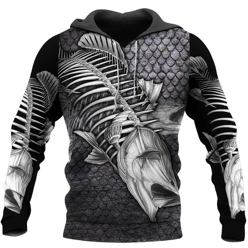 Vissen Liefhebbers Hoodie Digital Printing Outdoor Sport Losse Hoodie Met Capuchon