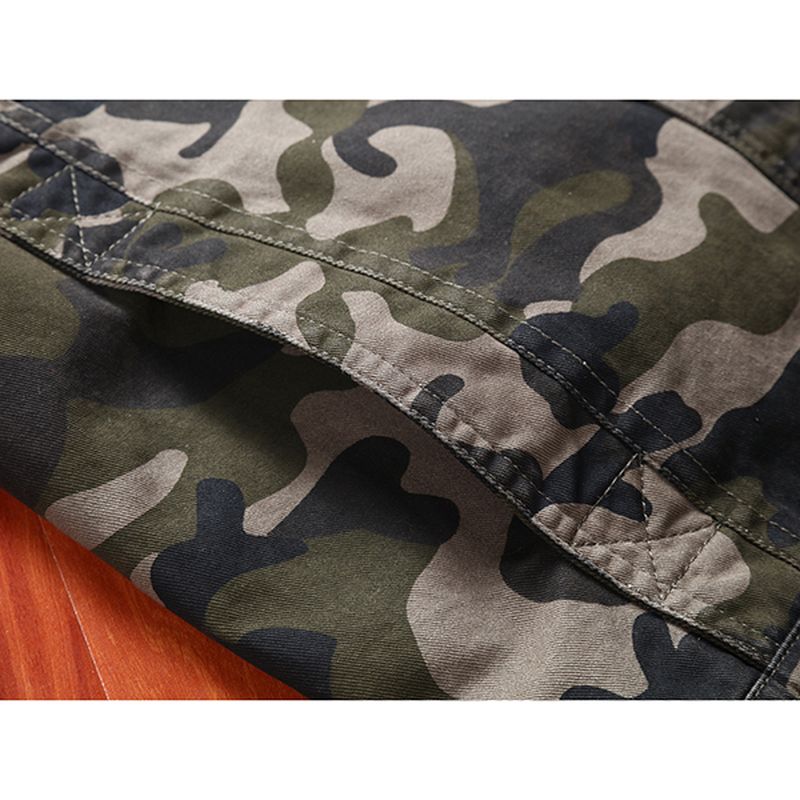 Heren Camo Printing Militaire Katoenen Outdoor Epaulet Jas