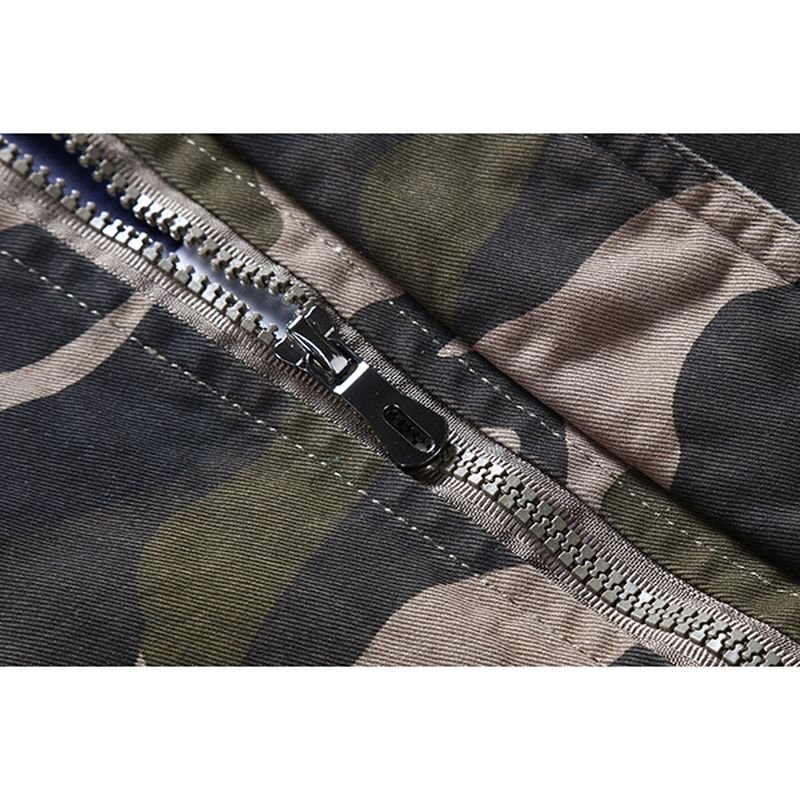 Heren Camo Printing Militaire Katoenen Outdoor Epaulet Jas