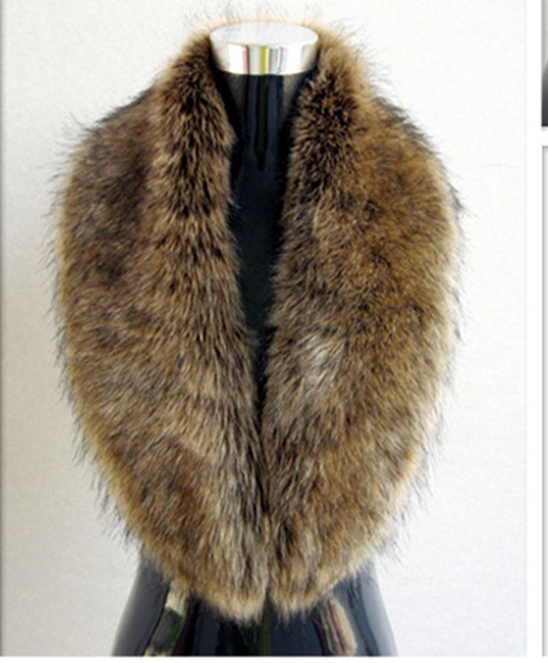 Faux Fox Fur Dames Sjaal Grote Bontkraag Sjaal