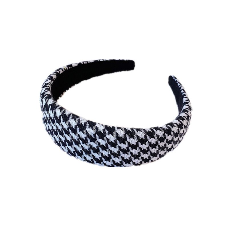 Houndstooth Spons Hoofdband Mode Brede Rand Stof