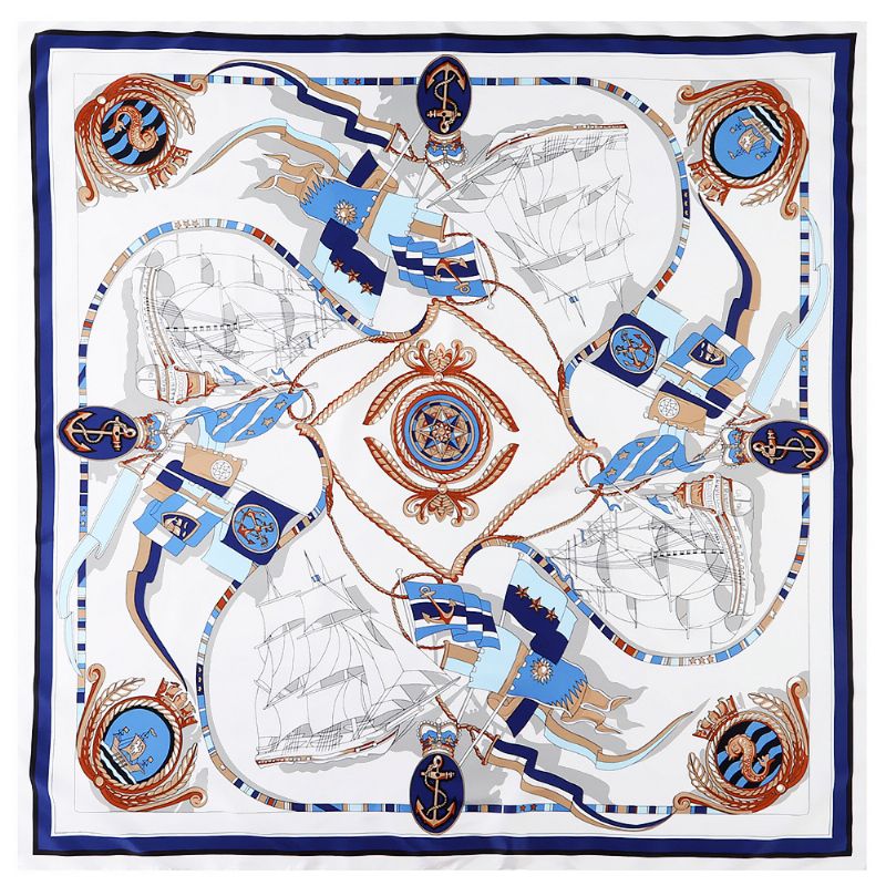 Nautical Map Dames Twill Sjaal