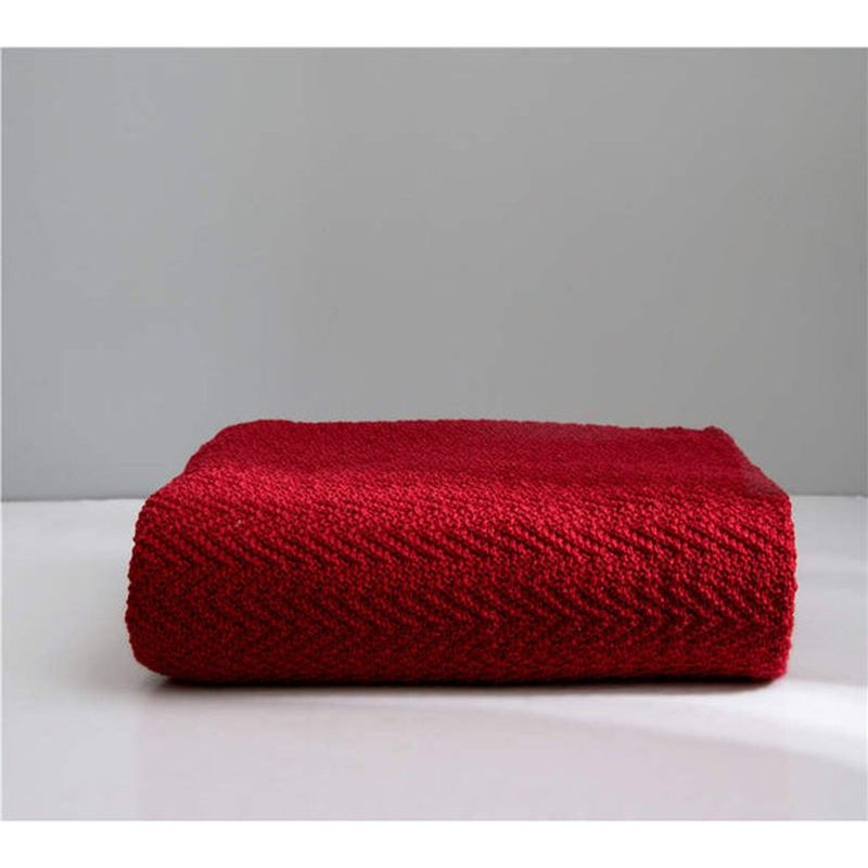 Warm Cosy Gebreide Dekens Rood 130cm X160cm