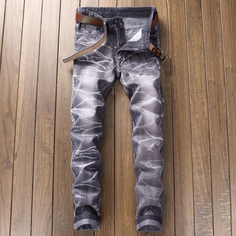 2024 Nieuwe Mode Heren Katoen Gescheurd Gat Jeans Casual Slim Skinny Wit Zwart Jeans Mannen Broek Casual Mannelijke Hiphop Denim Broek