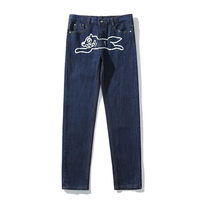 Casual Bedrukte Rechte Broek Straight Leg Wijd Gewassen Jeans Voor Tieners