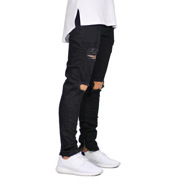 Heren Destroyed Ripped Design Enkelrits Skinny Jeans