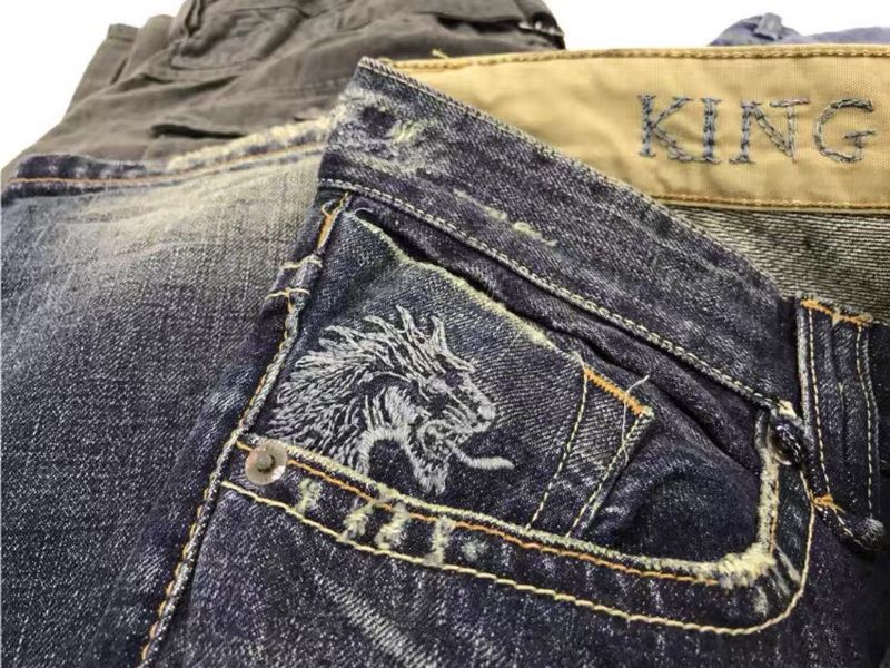 Jeans Met Microdefecten Gewassen Herenbroek Van Puur Katoen Grote Maten