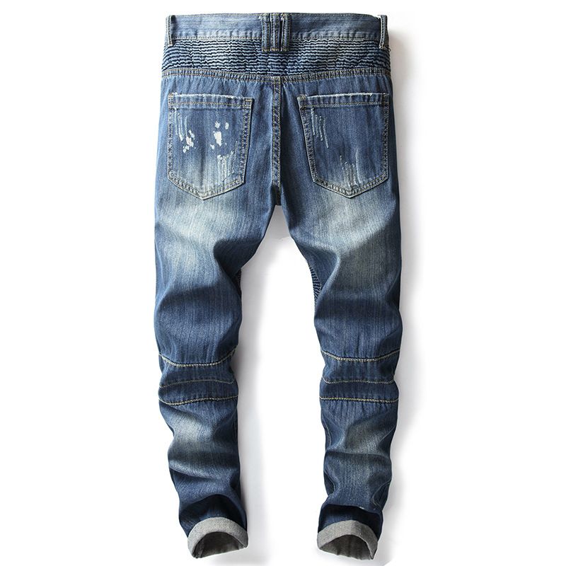 Nostalgische Motorjeans Kleine Broek Met Rechte Pijpen