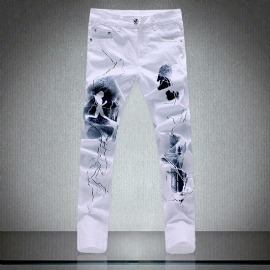 Slim Slim Jeans Met Gepersonaliseerde Print