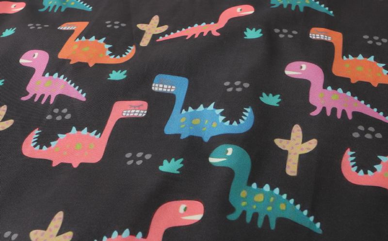 Heren All-over Cartoon Dinosaurus Print Tweedelige Outfits Met Korte Mouwen En Trekkoord