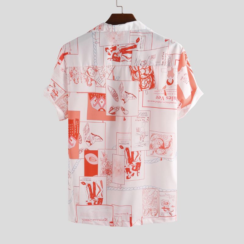 Herenmode Grappige Bedrukte Zomer Ademende Casual Shirts