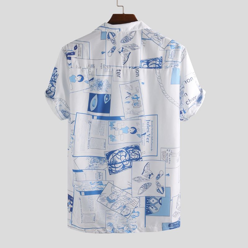 Herenmode Grappige Bedrukte Zomer Ademende Casual Shirts