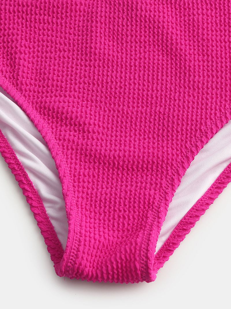 Dames Brede Schouderbanden Effen Kleur U-hals Strandbikini