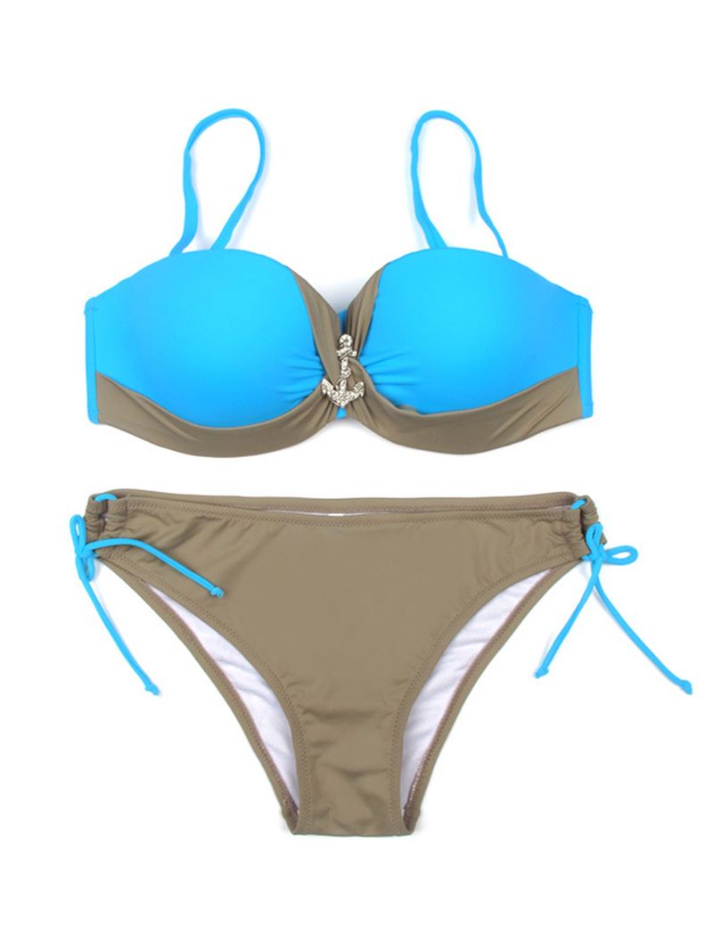 Vrouwen Sexy Beugel Push-up Bikini Set Ruches Verstelbare Beachwear