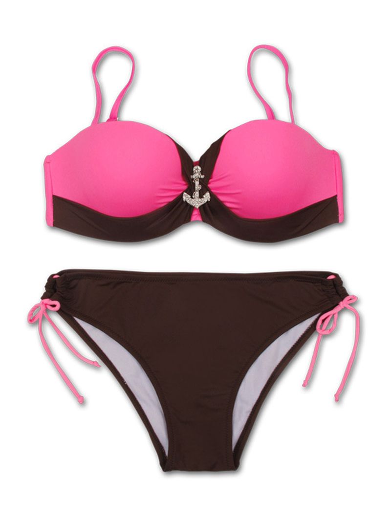 Vrouwen Sexy Beugel Push-up Bikini Set Ruches Verstelbare Beachwear