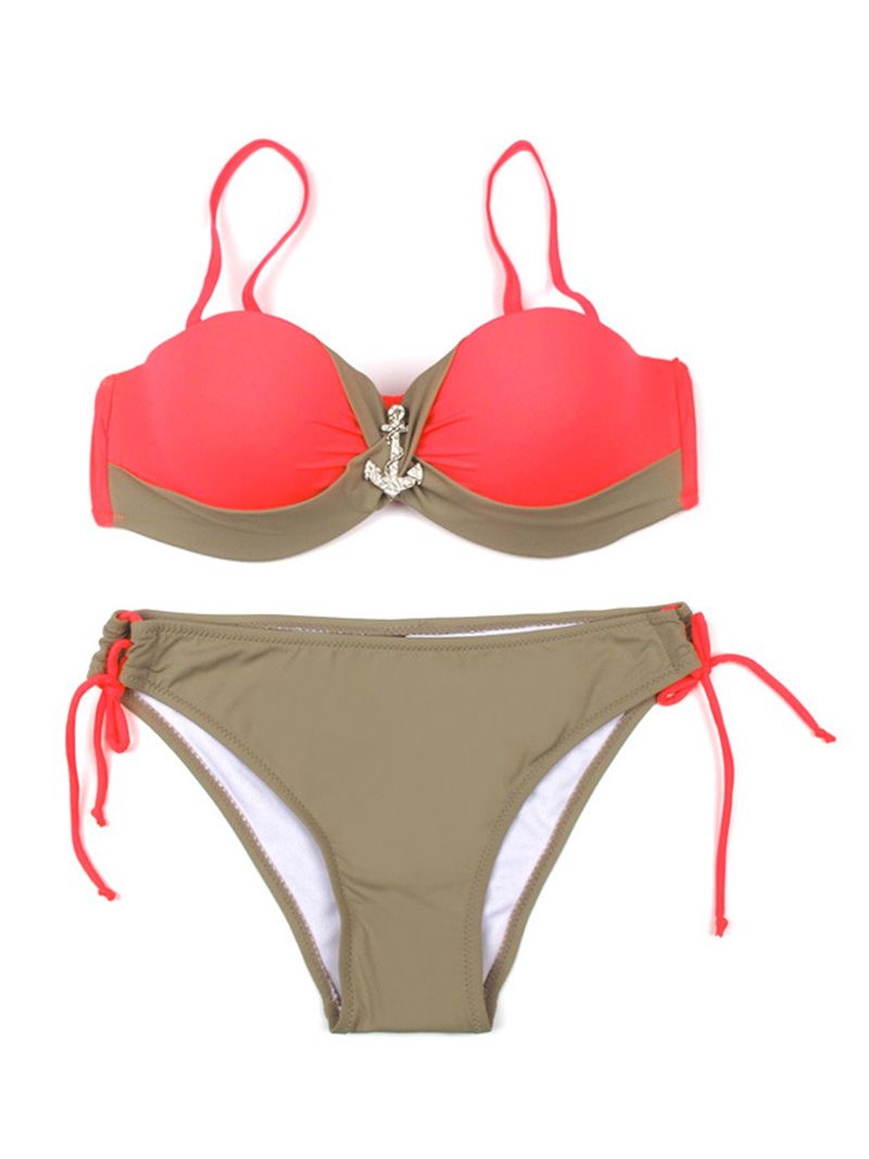 Vrouwen Sexy Beugel Push-up Bikini Set Ruches Verstelbare Beachwear