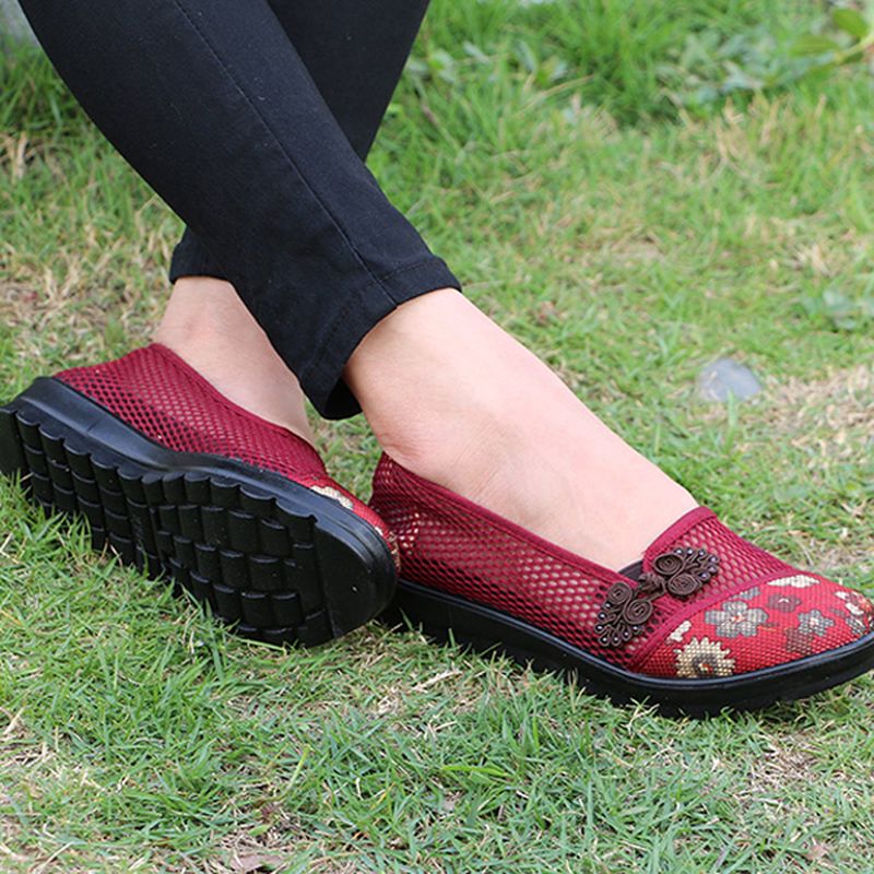 Amerikaanse Maat 5-11 Dames Zomer Vrijetijdsbesteding Chique Schoenen Ademende Slip-on Mesh Zweetabsorptie Flats Schoenen