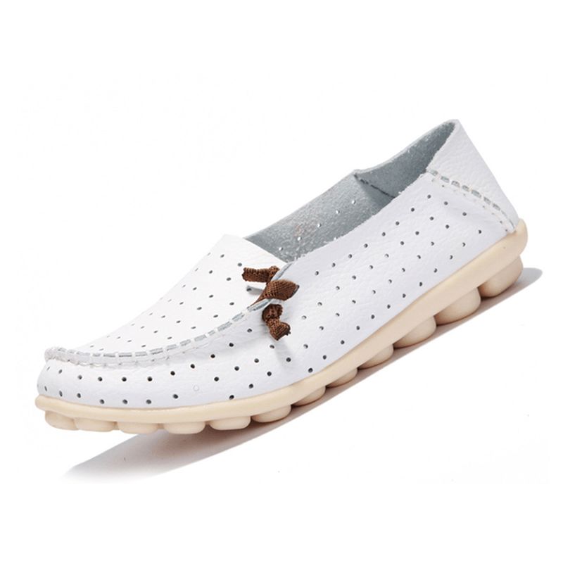 Big Size Dames Casual Platte Schoenen Slip Op Ballerina Flats Uitgeholde Platte Loafers