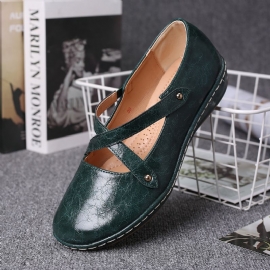 Casual Flats Met Kruisband Voor Dames In Effen Kleur