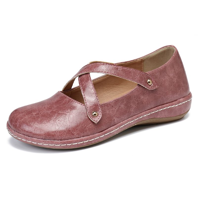 Casual Flats Met Kruisband Voor Dames In Effen Kleur