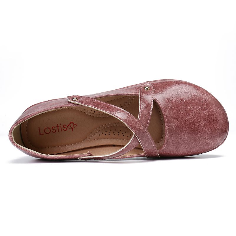 Casual Flats Met Kruisband Voor Dames In Effen Kleur