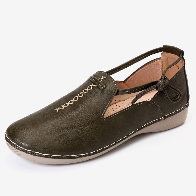 Casual Leren Loafers In Pure Kleuren