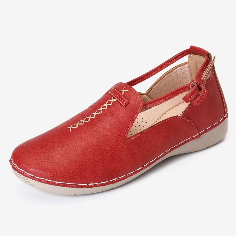 Casual Leren Loafers In Pure Kleuren