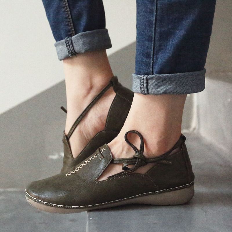 Casual Leren Loafers In Pure Kleuren