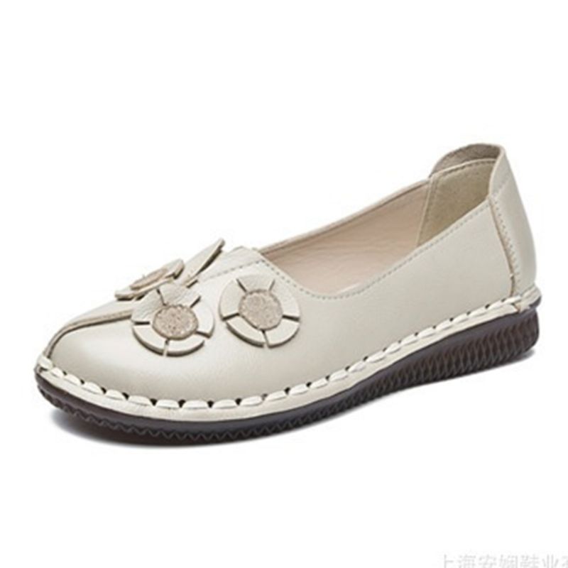 Dames Bloemen Decor Casual Slip Op Platte Loafers