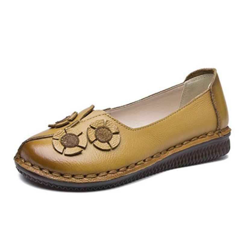 Dames Bloemen Decor Casual Slip Op Platte Loafers